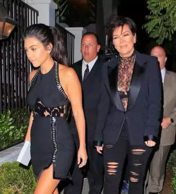 Kourtney and Kris Jenner step out to an event, escorted by two burly bodyguards (Photos)